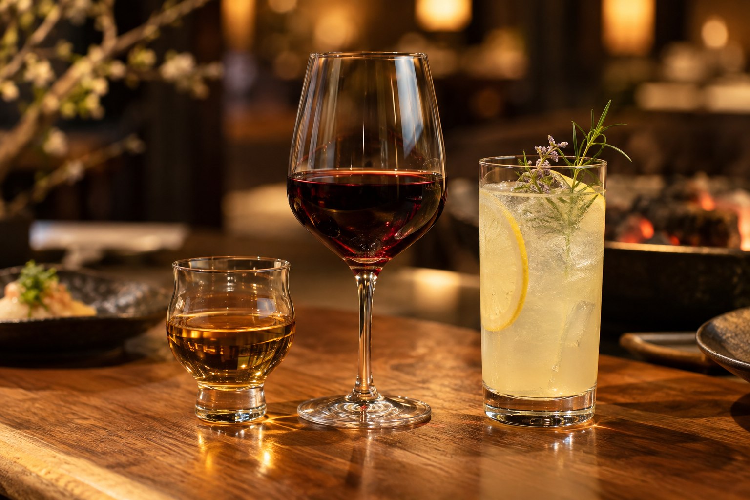 ワイン、日本酒、柑橘のノンアルコールドリンクのイメージ